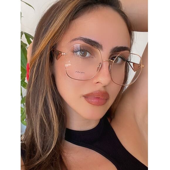 NEW Prada PR59ZV Eyeglasses Frames in Rose Gold - Picture 1 of 7